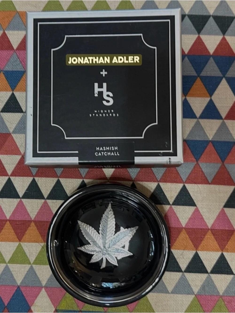 Jonathan Adler Black and Gold Ceramic Hashish Catchall